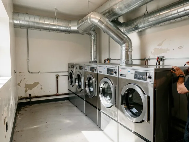Rancho Palos Verdes Dryer Vent Cleaning team performing large-scale commercial dryer vent cleaning in Rancho Palos Verdes