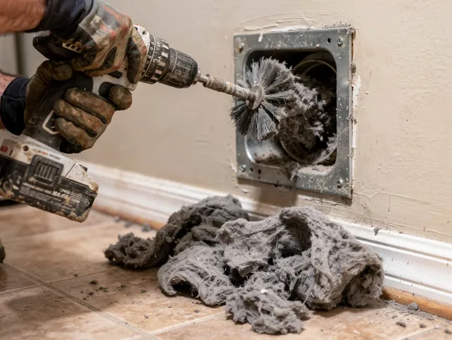 Certified Rancho Palos Verdes Dryer Vent Cleaning technician performing dryer vent cleaning in Rancho Palos Verdes