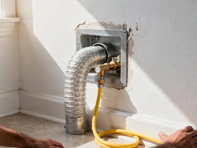 Rancho Palos Verdes Dryer Vent Cleaning certified technician performing specialized gas dryer vent cleaning in Rancho Palos Verdes